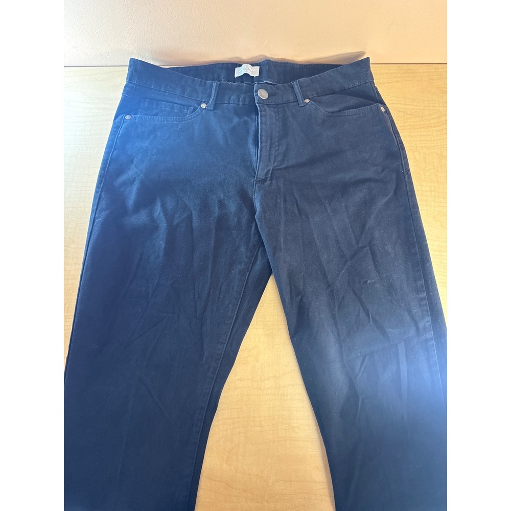 Hickey Freeman Mens Black Five Pocket Straight Leg Pants 34x30 Stretch Cotton